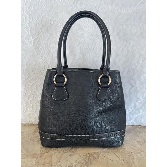 Vtg Dooney and Bourke black pebble AWL  medium tote, shoulder bag - Picture 3 of 10